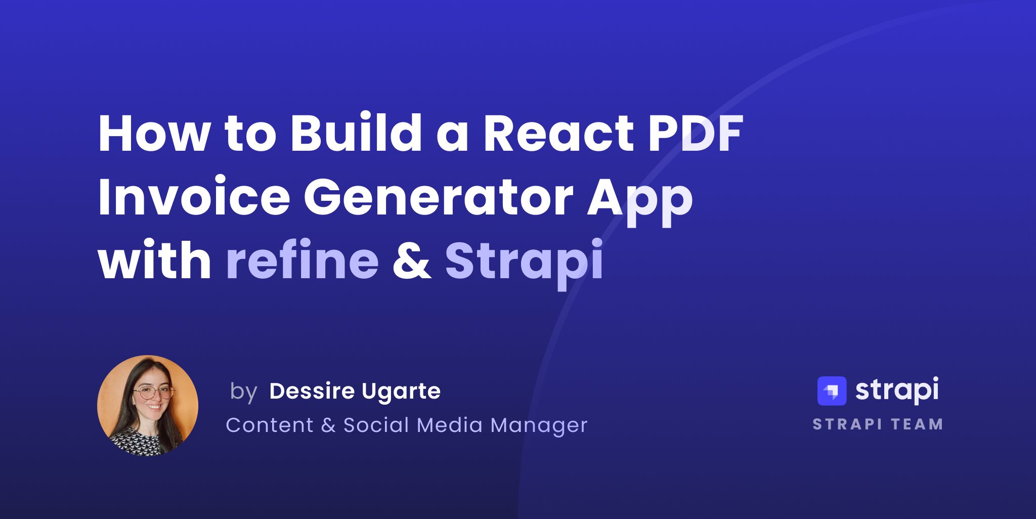 Build a React PDF Invoice Generator App with refine & Strapi