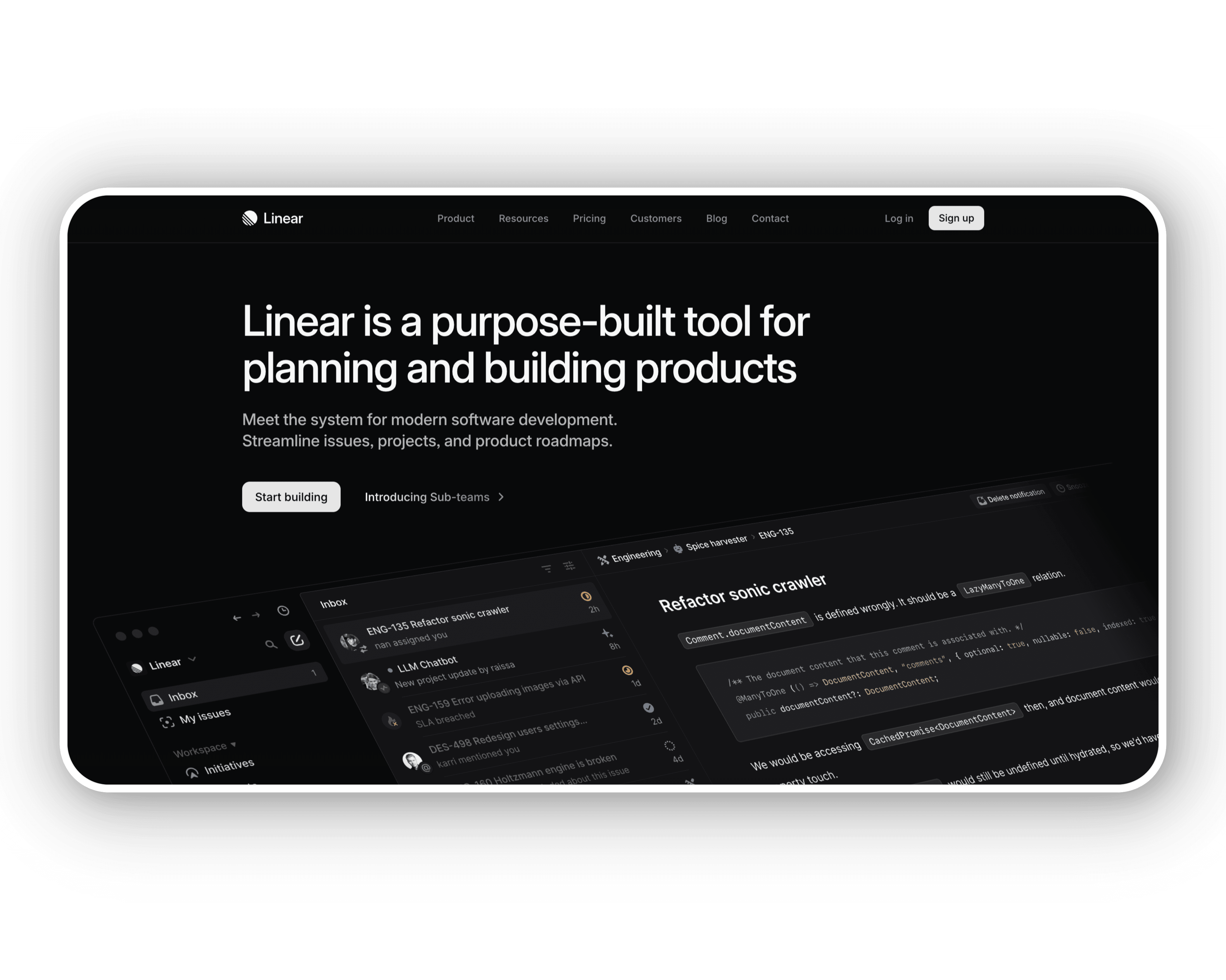 Linear Home page.png