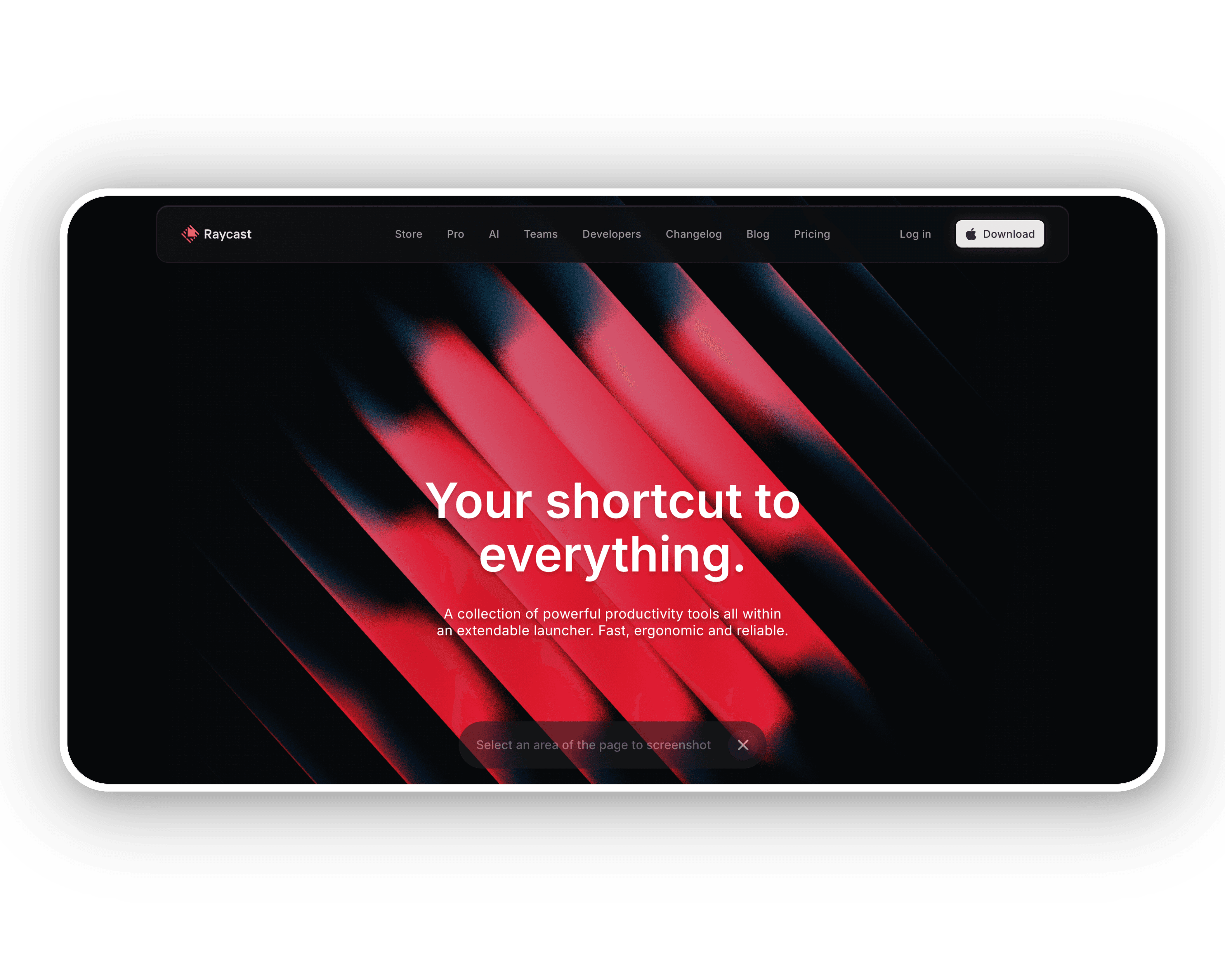 Raycast homepage.png