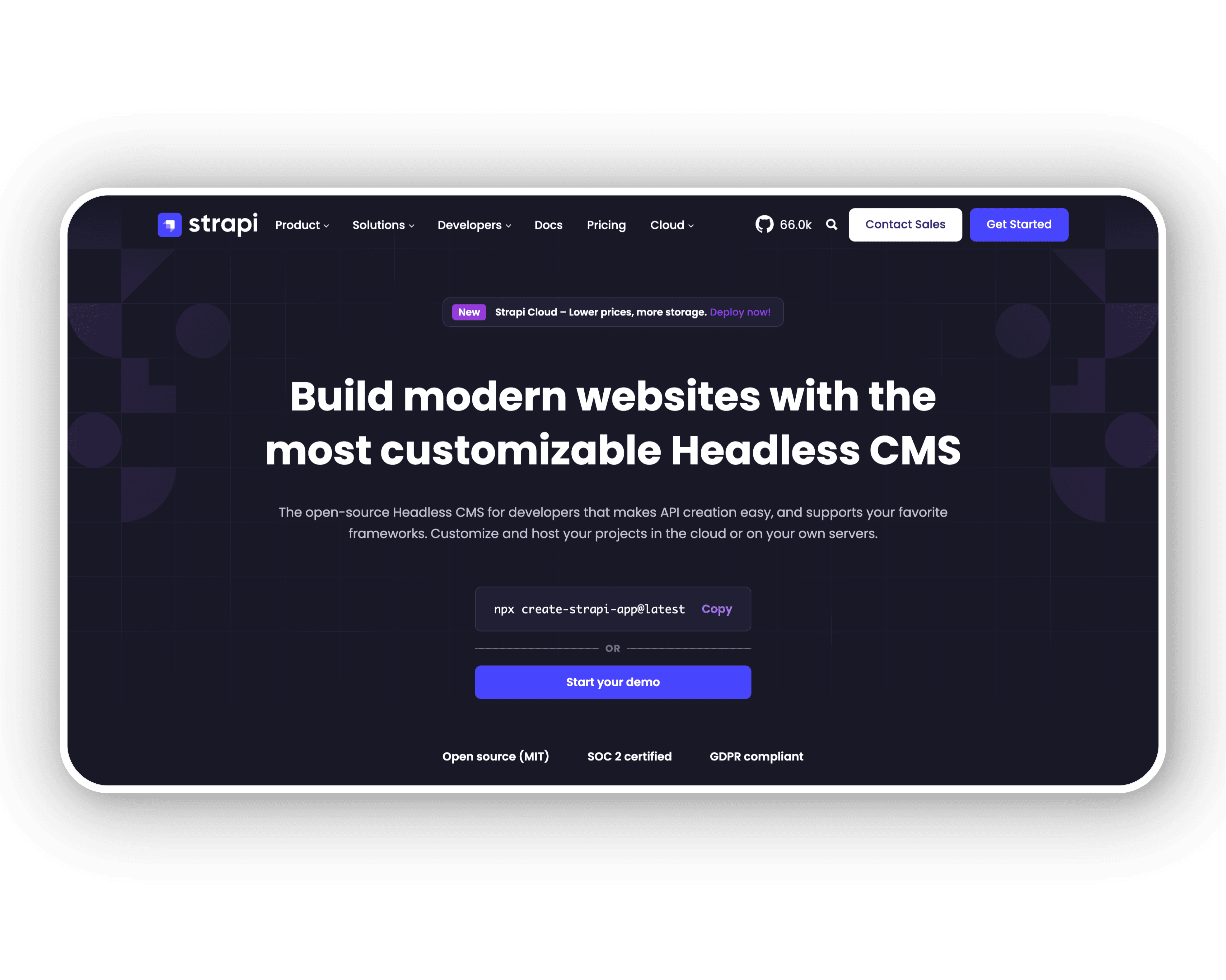 Strapi Home page.png