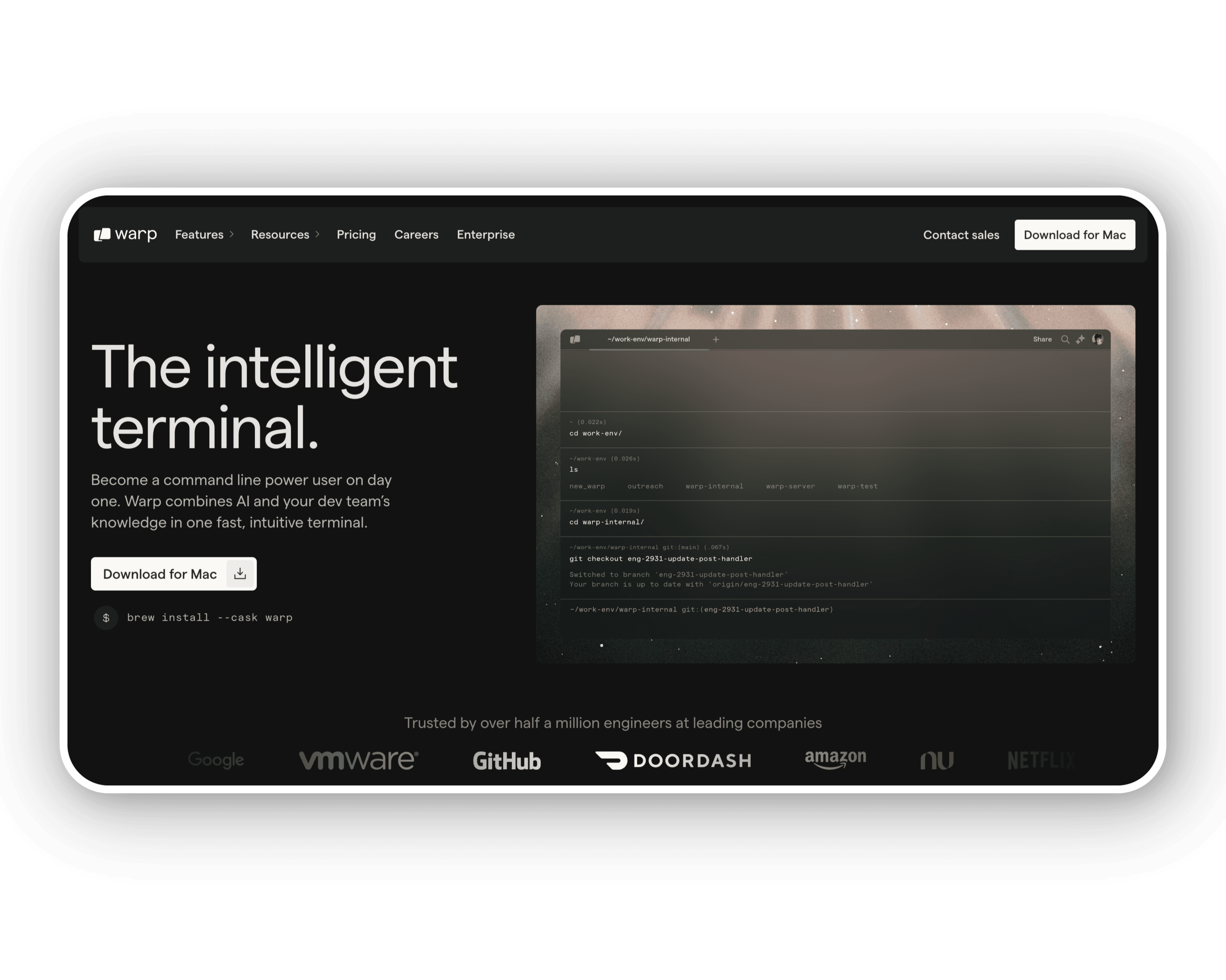 Warp Terminal Home page.png
