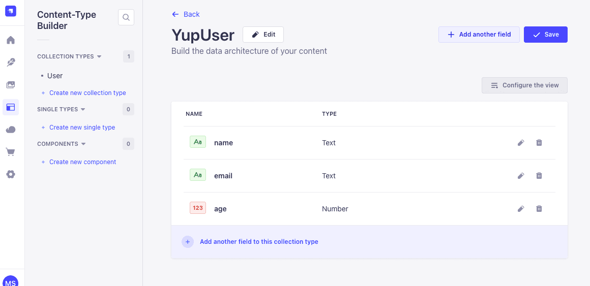 admin dashboard showing yupUser collection.png